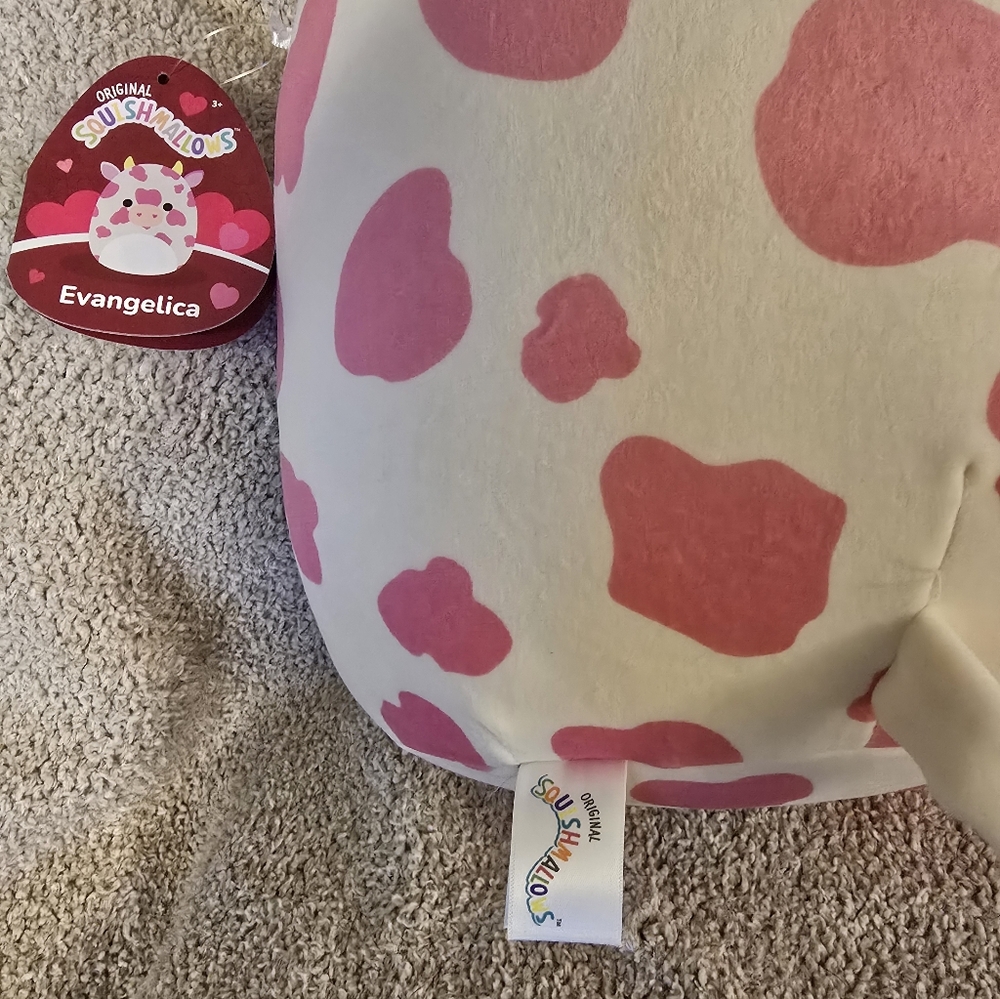 *LIMITED EDITION* ORIGINAL SQUISHMALLOWS Evangelica Valentine's Day Pink Cow - Picture 4 of 6